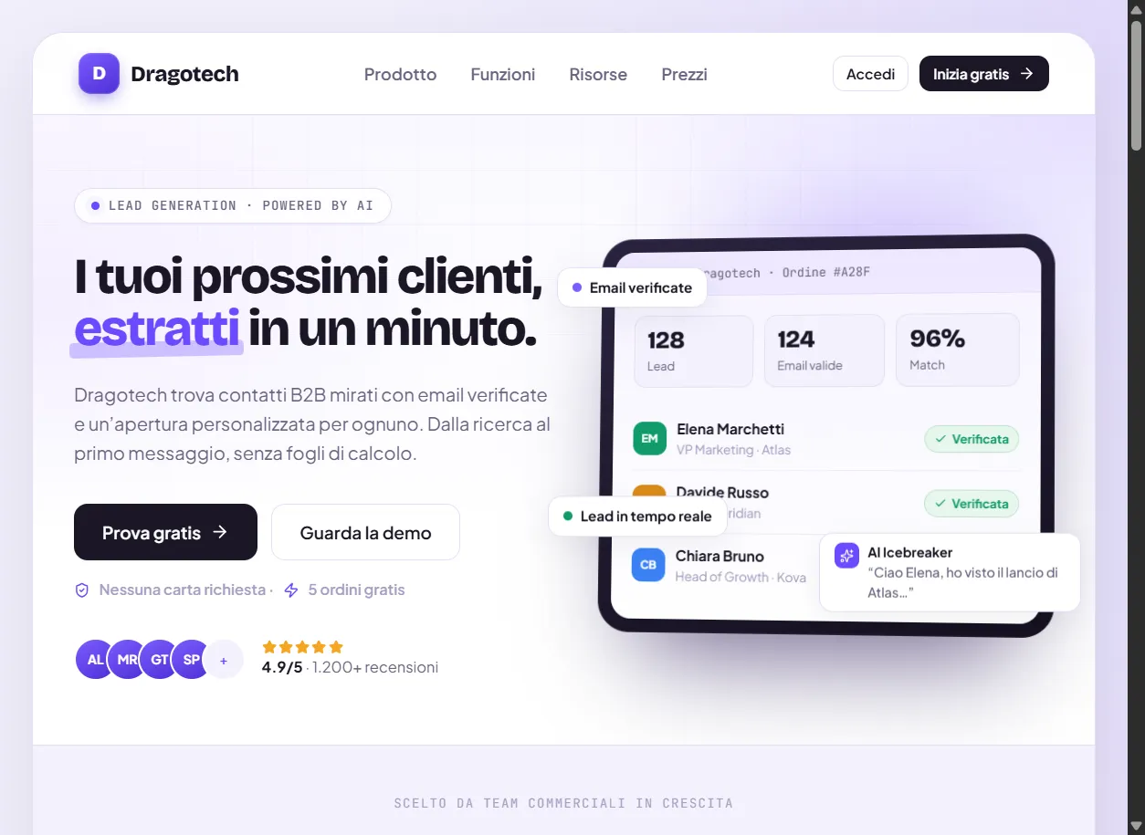 Anteprima del sito Dragotech